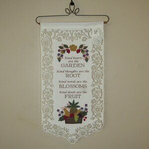 NWT Heritage Lace Kind Hearts Are The Garden Fruit Basket Wall Hanging 11" x 22"